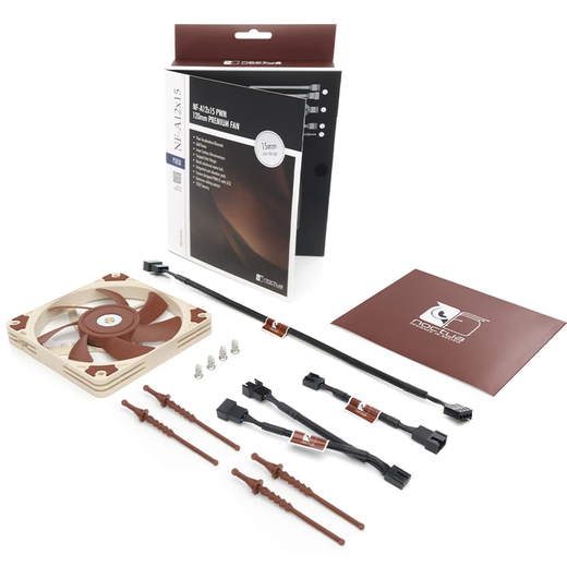 NOCTUA NF-A12x15 PWM CH.BK 猫扇 12015薄扇 12CM ITX机箱散热风扇 智能温控 猫头鹰 NF-A12x15 PWM