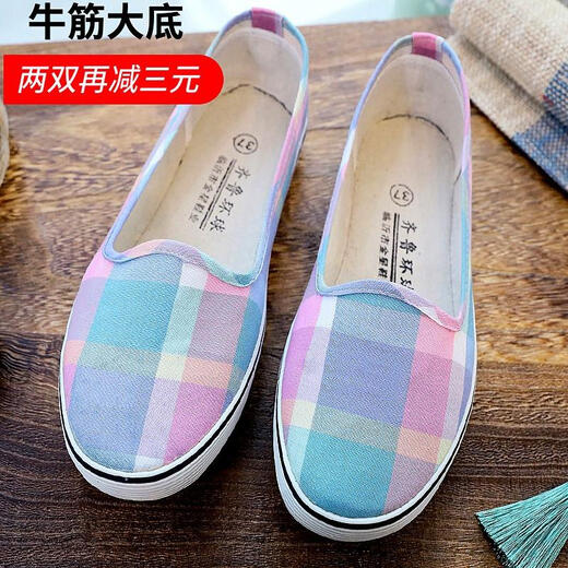 Alte Peking-Stoffschuhe Frauenschuhe für den Frühling Neue vielseitige, rutschfeste Sohle lässige, atmungsaktive Leinwand Single-Schuhe Rindfleisch Sehnen Sohle 902 Pulver (Schuhgröße ist zu groß) 39