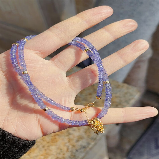 Xuanyong Natural Gem Tanzanite Christmas Atmosphere Small Hazelnut Pendant Cool and Exquisite Necklace