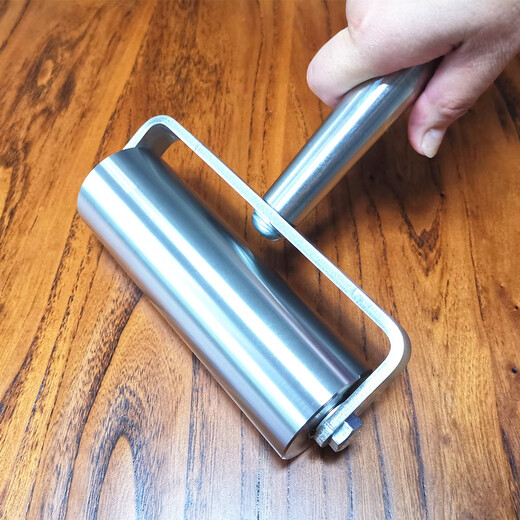 京昌定制不锈钢压轮双轴承实心压辊防水卷材皮革压边铁滚轮自粘贴纸排 5cm不锈钢压轮(约695克金属柄D4