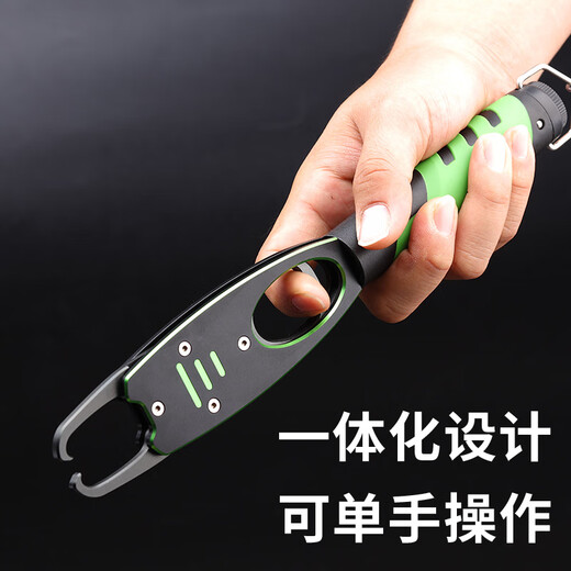 Juliqiang Aluminum Alloy Fish Controller with Scale Fish Clamp to Catch Fish Luya Extended Sea Fishing Pliers Fishing Gear for Fishing Silver Carp and Bighead Carp Locking and Weighing Fish Aluminum Alloy Fish Controller with Scale [Upgraded Version Green]