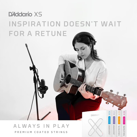 
D'Addario American Dadario Coated XS Coated XT Phosphorus Copper EXP16 Beginners with Beginners Folk Ace Guitar Strings XSABR1047(10-47) Brass