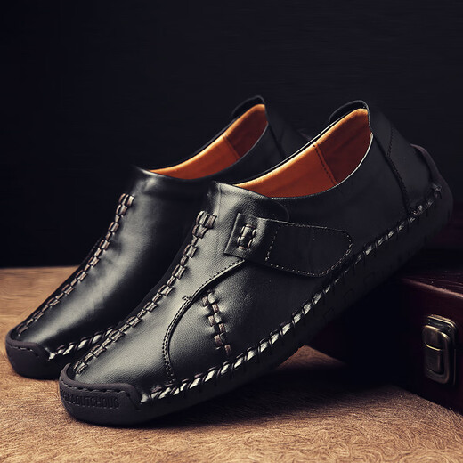 Western Region Kamelgröße Marke 2023 Herren Lederschuhe Herren Herbst Neue echte Lederbohnenschuhe Großgröße 9912 Rotbraun 40