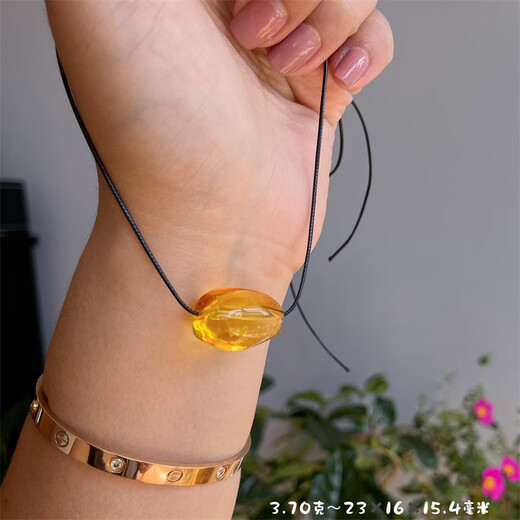 DR GRAFFCARNY Russian natural raw mineral leather beeswax amber conformable necklace pendant pine scent gift 2.32