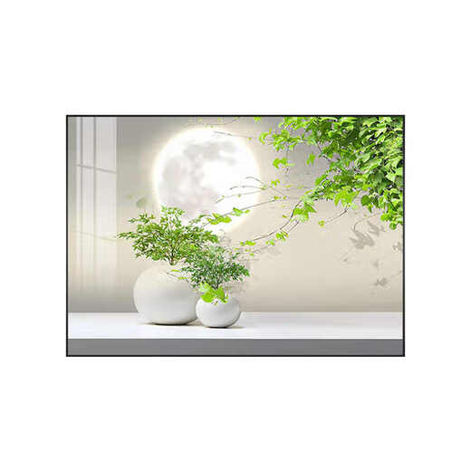 感画餐厅装饰画现代简约饭厅横幅挂画轻奢饭厅背景墙厨房壁画免打孔 JD15885 120*80cm 晶瓷铝合金黑框