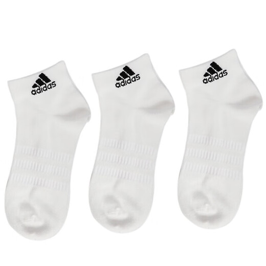 阿迪达斯（adidas）短袜男袜女袜透气袜子舒适纯色篮球训练袜吸汗跑步休闲短筒袜 DZ9435/三双装 M/24-26厘米/38-42码
