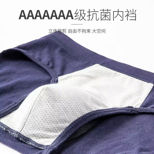 Langsha men's briefs 7A grade antibacterial men's comfortable cotton breathable briefs 4 pairs