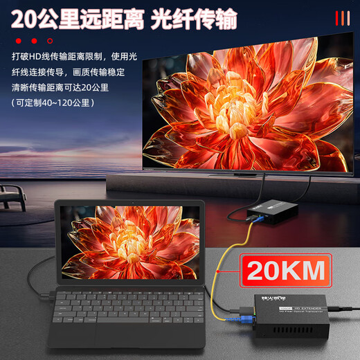 FiberHome HDMI optical transceiver, fiber optic to HDMI extender, HD video transmitter, HDMI optical fiber transceiver, audio and video optical transceiver, price per pair, high-definition model, 1-way HDMI video optical transceiver丨SC interface, Beijing warehouse delivery