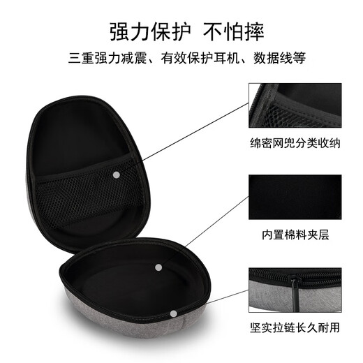 原焋适用漫步者W800BT PLUS耳机收纳包K750W/K831头戴式蓝牙耳麦保护套盒硬壳 漫步者耳机收纳包【经典灰】