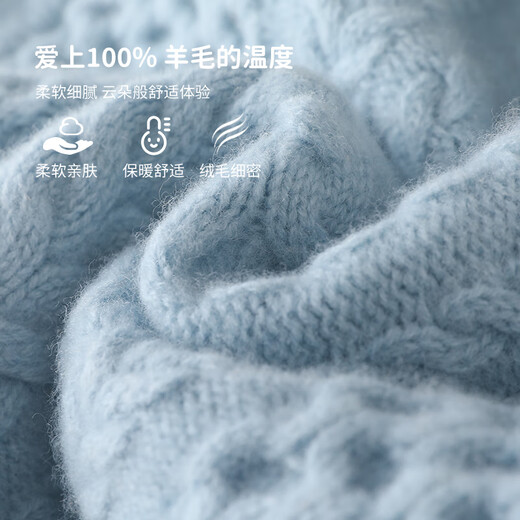 To the riceless [100% wool] Three-strand thickened children's pure wool sweater for boys turtleneck pullover sweater for girls knitted velvet sweater for grey 160CM