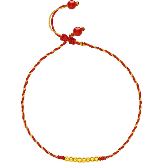 Saturday Blessing Pure Gold 999 Agate Gold Anklet for Women Simple Gold Beads Price A089484 Approximately 0.46g 21+4cm Gift