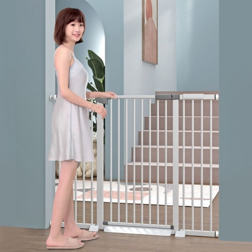 起皇婴儿童安全门栏楼梯口防护栏宝宝家用隔离门宠物围栏栅栏杆免打孔 适用宽度90-97cm 高度78cm