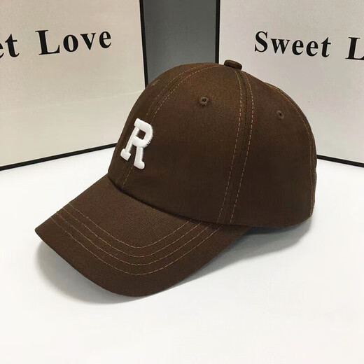 杨饰公子帽子男鸭舌帽春夏季防晒帽韩版时尚女遮阳帽R字母棒球帽 R黑色 均码 可调节