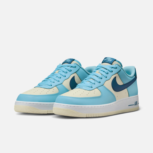 耐克（NIKE）AIR FORCE 1男子空军一号运动鞋夏季新款胶底HF4837 407水瓶蓝/庭蓝/椰奶色/白 38.5