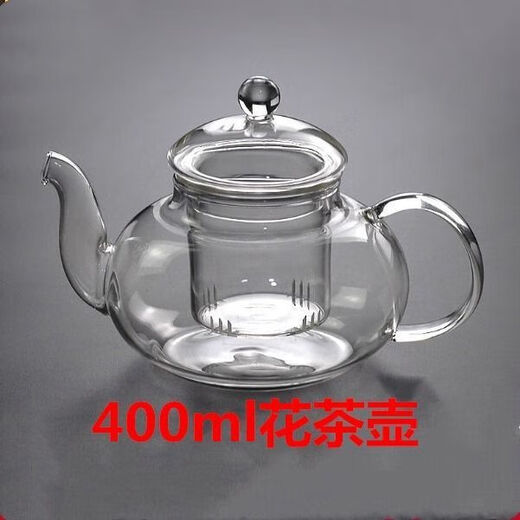 Nan Ruoying heat-resistant high-temperature filtered glass teapot household teapot single pot boiling teapot fruit pot tea set thickened tea brewing device 400ml flower teapot for 2-3 people