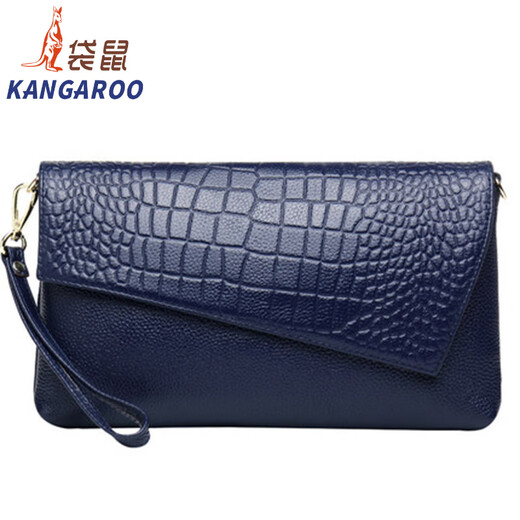 袋鼠（KANGAROO）2025新款单肩女包手抓手拿包斜挎包时尚百搭手包真皮手拿包女 黑色