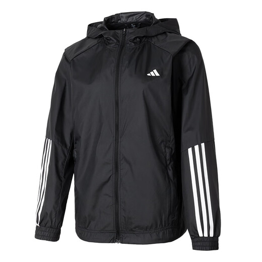 Adidas Sportset Frauen 2025 Frühling und Sommer Neue winddichte gewebte Kapuzenjacke Jacke Schnell trocken atmungsaktive Fußhosen Is8036+JZ2174 L