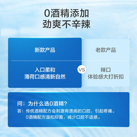 京东京造 劲爽薄荷漱口水500ml*3瓶 温和0酒精清新口气清洁减少牙渍金榜