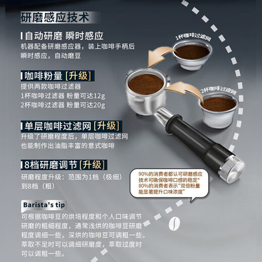 德龙（Delonghi） EC9865.M 骑士系列 半自动咖啡机 意式家用冷萃技术全自动奶泡系统 EC9865.M 银色