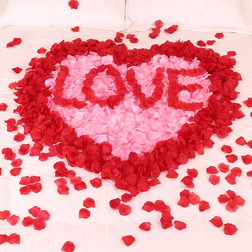 Fei Ai 1000 pieces of fake rose petals for marriage proposal and confession, wedding decoration supplies, wedding room decoration, wedding hand-spreading flowers, pink 1000 pieces