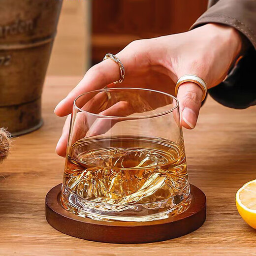 Juyoujia whiskey glass household high-looking iceberg glass cup spirits wine glass Japanese style creative snow mountain wine glass whiskey snow mountain cup 240ml