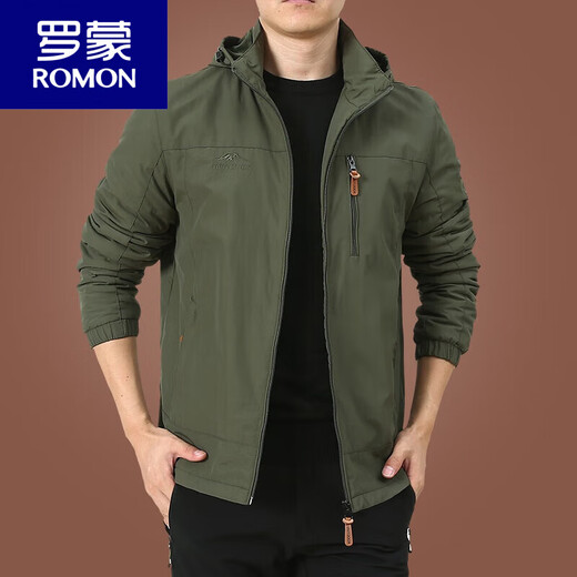 
ROMON (ROMON) jacket jacket men's spring and autumn men's outdoor American waterproof windbreaker men's autumn sports jacket dark blue 9898 style plus velvet 3XL