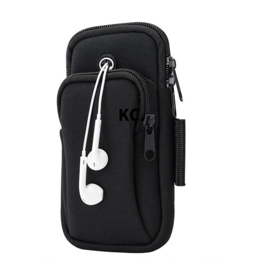 Kaooseen's new summer running arm bag, unisex mobile phone bag, outdoor fitness sports wristband arm strap, ultra-light arm cover, black suitable for mobile phones within 6.2 inches