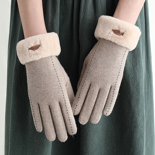 Reuitusen Frauenhandschuhe für Winter niedliche Reitwärme plus Samt verdickte Fahrkaschmir -Winterhandschuhe Touchscreen Herbst und Winter N719 Grau gleich Größe