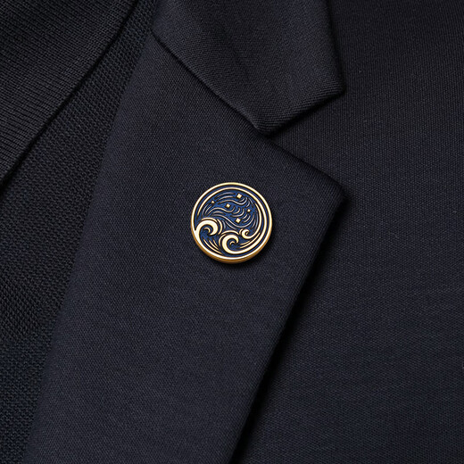 Kaflink new product brooch Galaxy Imagination badge collar button collar corner button men's suit suit metal badge chest buckle K040 gold brooch-Galaxy Imagination 1