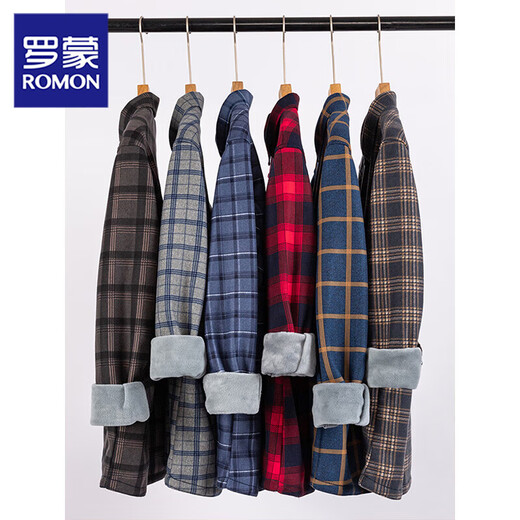 Camisa a cuadros de Lomon para hombres 2025 Invierno Winter Warm Plus Velvet Camisa de manga larga de manga larga y anciana