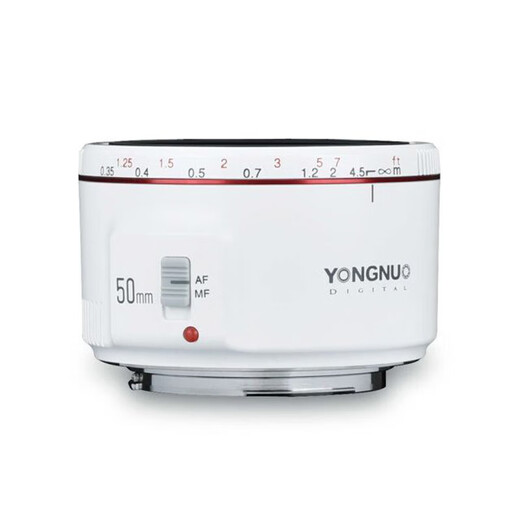 Yongnuo YN50mm F1.8 small spittoon lens automatic standard fixed focus suitable for Sony mouth ZV-E10 Nikon mouth Fuji mouth Canon mouth SLR micro single portrait lens Canon EF mouth second generation (white) 50mm F1.8