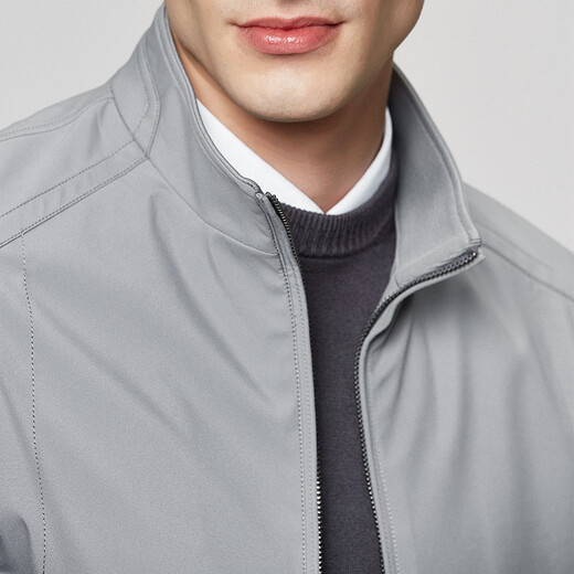 Shanshan (FIRS) Cadre Jacket Men's Stand Collar Jacket 2025 Autumn New Casual Business Commuting Dad Wear Executive Jacket 048 Gray 003 L (175)