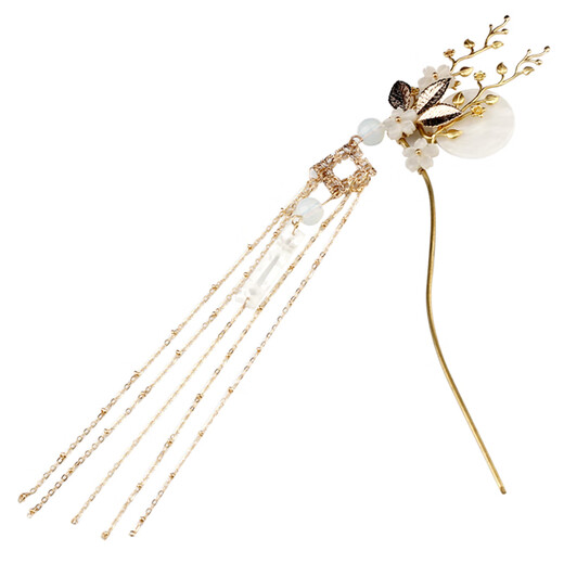 Hairpin Girl Ancient Style Hairpin Hanfu Hair Accessory Tassel Step Shake Hairpin Ancient Costume Headdress Performance Songxue-Gold (Hairpin)