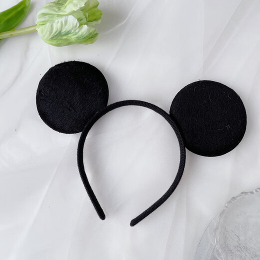 ENRMIIV Mickey headband bow children's performance headwear amusement park Minnie cute hairpin black ears Mickey Mouse summer black ears Mickey