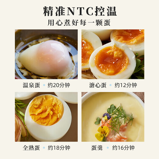 小熊（Bear）煮蛋器 蒸蛋器 智能定时 自动断电 小型不锈钢 防干烧 蒸煮鸡蛋一体机神器ZDQ-B06R2