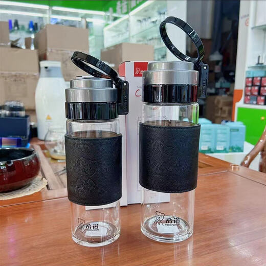 Vidrio de una sola capa Sino con tapa portátil anillo de levantamiento de elevación Té de la oficina de la oficina XN-6075/6076/9075 Sino 6076-695ml-Amlan de la sola capa caliente