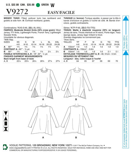 Vogue Patterns Vogue 图案 9272 Y，女式束腰外衣