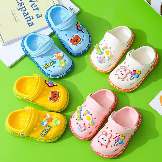 G.duck Little Yellow Duck Children's Sandals Summer Baotou Croc Shoes for Children 1-6 Years Old Soft Sole Non-Slip Infants and Toddlers Pink 22 Inner Length Approximately 14cm