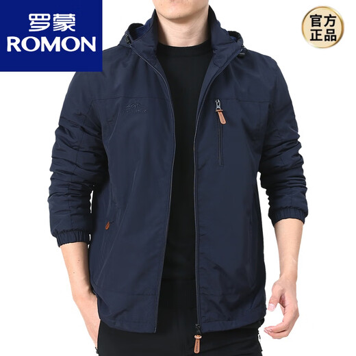 罗蒙（ROMON）冲锋衣外套男春秋男款户外美式防风防水男装中年男士秋装运动夹克 黑色9898 款 加绒 2XL