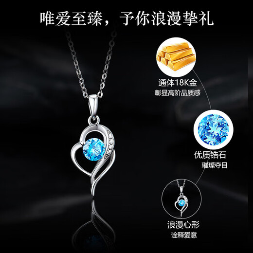 Grace Girl Moissanite 18K Gold Necklace Women's Light Luxury Rose Gold Clavicle Chain for Girlfriend Chinese Valentine's Day Birthday Gift