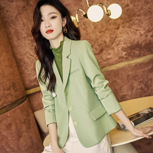 Punizi marrón chaqueta de traje pequeño para mujeres en primavera y otoño 2025 Nuevo traje de temperamento corto de gama alta informal 689# marrón Traje de tres pines XL