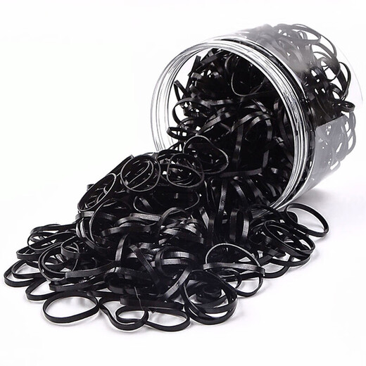 Jing Xiaodi approximately 500 thickened and thickened disposable rubber band headbands high elastic hair rope children's rubber band hair band black
