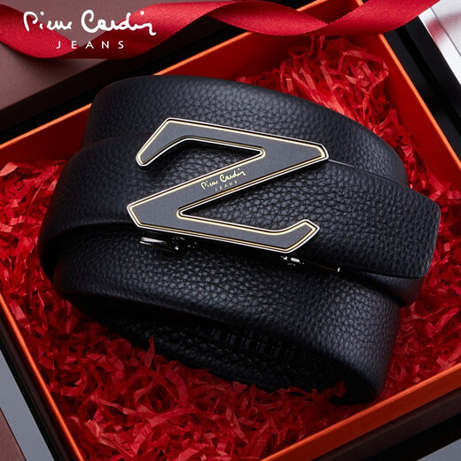 
Pierre cardin belt (pierre cardin) men's fashion Z-shaped automatic buckle genuine leather belt business birthday gift for boyfriend father and husband J1A826Z-1322138/gold 115cm -125cm randomly sent/written greeting card