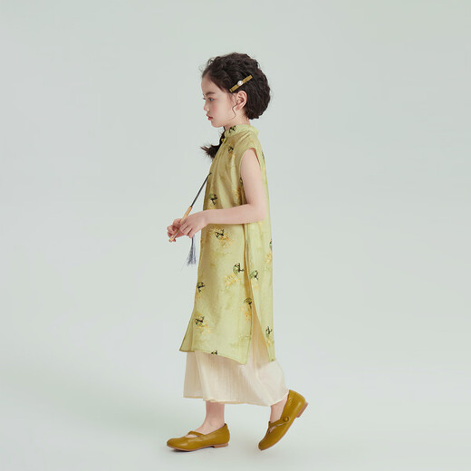 布丁哈鲁女童连衣裙儿童裙子新中式旗袍两件套夏装2025新款国风套装
