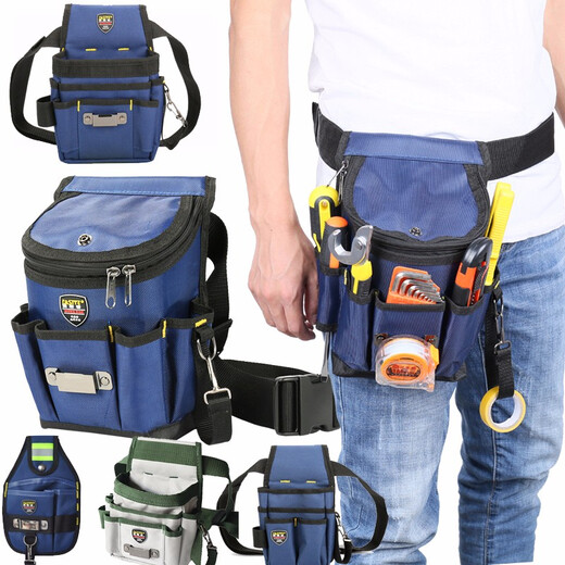 Fast electrician tool bag woodworking with cover thickened waist bag multi-jack repair zipper waist bag waterproof storage bag large with reflective clauses