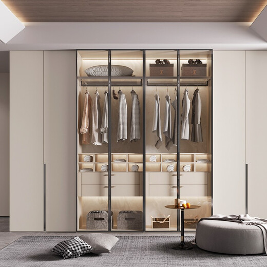Zhibang (zbom) wardrobe, whole house custom-made entry cabinet, study room semi-open cabinet, light luxury style complete wardrobe custom-made, Alpine II 1000 reservation earnest money
