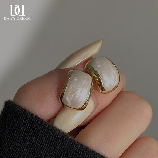 DAISY DREAM925 silver needle French dripping glaze earrings for women 2025 new style small fragrance light luxury high-end earrings retro enamel earrings enamel earrings