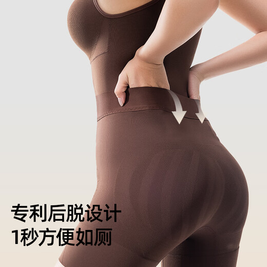 曲线主义凉感塑身连体衣女收腹提臀产后塑形瘦身衣束腰无痕显瘦 黑色 M （推荐95-120斤）