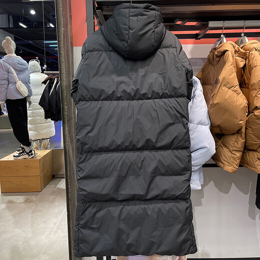 阿迪达斯 （adidas）羽绒服女装2024冬季新款运动服保暖长款过膝连帽夹克外套JV6197 JV6197黑色 S