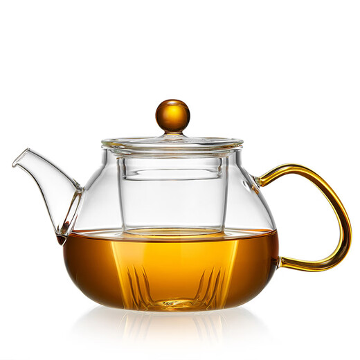 美斯尼 玻璃茶壶泡茶壶加厚带过滤内胆茶具套装泡茶器办公家用玻璃茶壶 圆珠壶 690ml